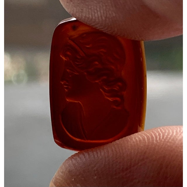 Vintage Carnelian Intaglio Gemstone-Pair For Sale In San Francisco - Image 6 of 8