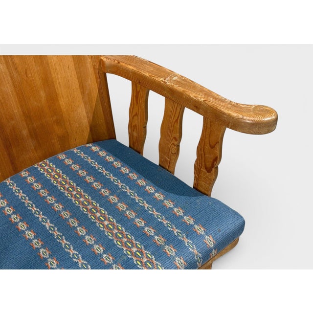 1970s Krogenæs Møbler, Armchairs, Pine, Blue Fabric, Norway, 1970s For Sale - Image 5 of 13