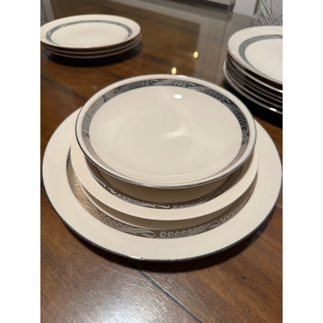 Vintage Flintridge Bridal Wreath (Coupe) Service for 4 + Extra Pieces China Set - 19 pcs For Sale - Image 4 of 8