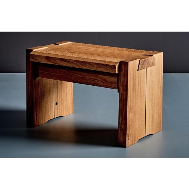 Brown T38 Bedside Tables in Oak attributed to Pierre Chapo, 2010, Set of 2 For Sale - Image 8 of 15