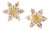 Opal, Diamond and Prasiolite Flower Earrings in 14ct Yellow Gold - Fei Liu, Pair For Sale