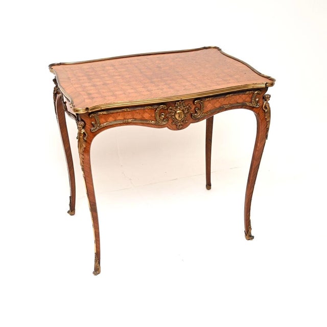 Late 19th Century Antique French Inlaid Bureau Plat Desk, 1890 For Sale - Image 5 of 11