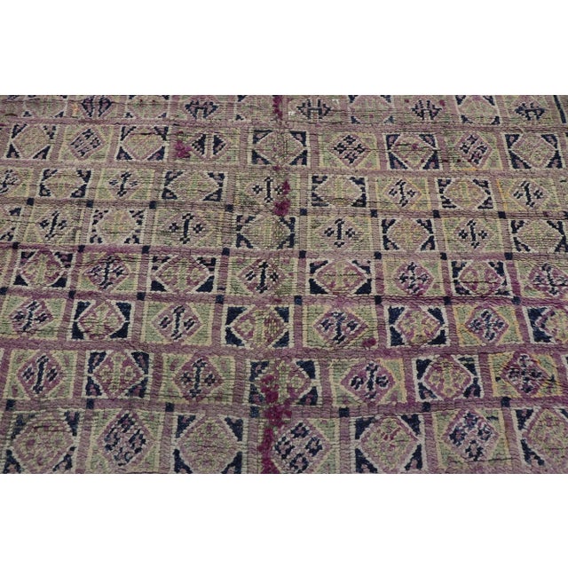 Berber Tribes of Morocco Vintage Berber Purple Moroccan Rug - 05'08 X 07'01 For Sale - Image 4 of 9