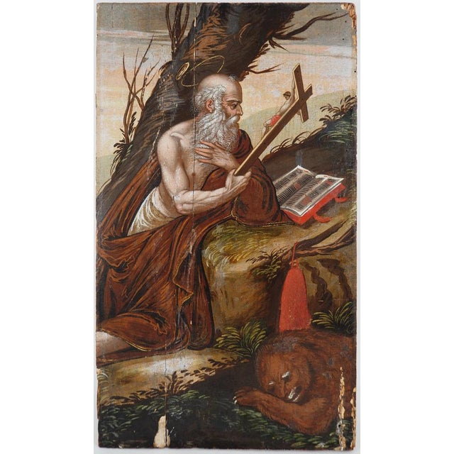 Venetian School Artist, Saint Jerome, 1620, Oil on Panel For Sale - Image 11 of 11