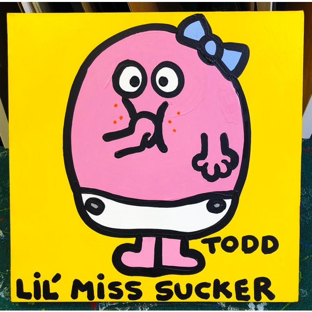 Contemporary Todd Goldman Lil' Miss Sucker, Original Painting on Canvas For Sale - Image 3 of 3