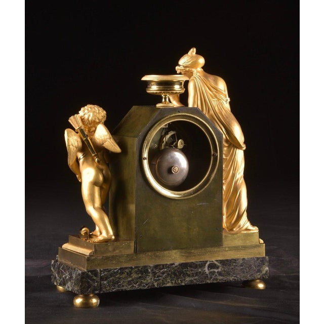 1800s Lefevre French Empire Ormolu Venus Clock Marble For Sale - Image 10 of 17