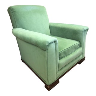 Antique Velvet Club Armchair For Sale