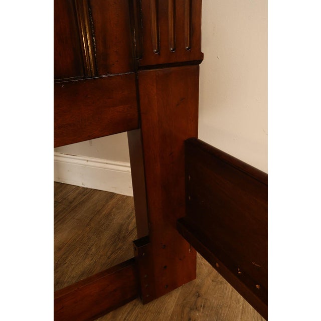 Baroque Style King Size Mahogany High Back Carved Bed Frame For Sale - Image 15 of 18