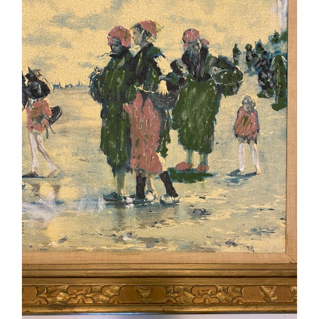 Pierre-Auguste Renoir Impressionist Revival Beach Scene Painting, in the Manner Pierre-Auguste Renoir For Sale - Image 4 of 6