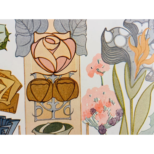 1950s Art Nouveau Matted Print For Sale - Image 4 of 7