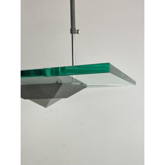 Italian Nile Green Murano Glass Hanging Light, 1980s For Sale - Image 11 of 15