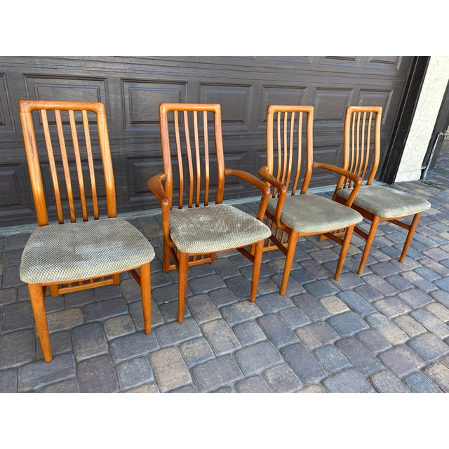 Mid-Century Modern 1960s Kai Kristiansen for Schou Andersen 170 Mid Century Danish Teak Highback Dining Chairs For Sale - Image 3 of 12
