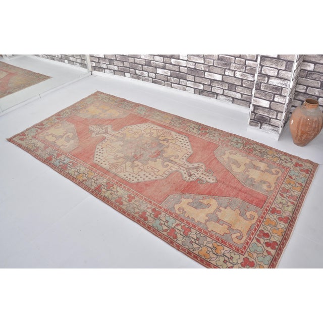 Turkish 1950s Oushak Floor Anatolian Wool Carpet For Sale - Image 3 of 10