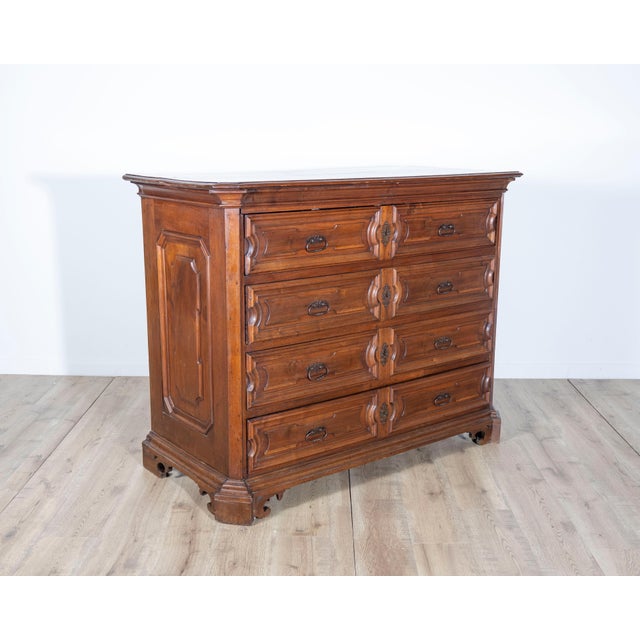 Wood Late 17th Century, Lombard Louis XIV Walnut Canterano with Writing Cabinet For Sale - Image 7 of 11