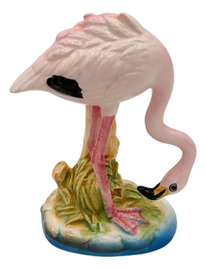 Mid 20th Century Pink Flamingo Ceramic Tabletop Statue by Norcest