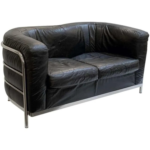 Paolo Lomazzi Italian Modern Sofa of Chrome and Black Leather For Sale - Image 13 of 13