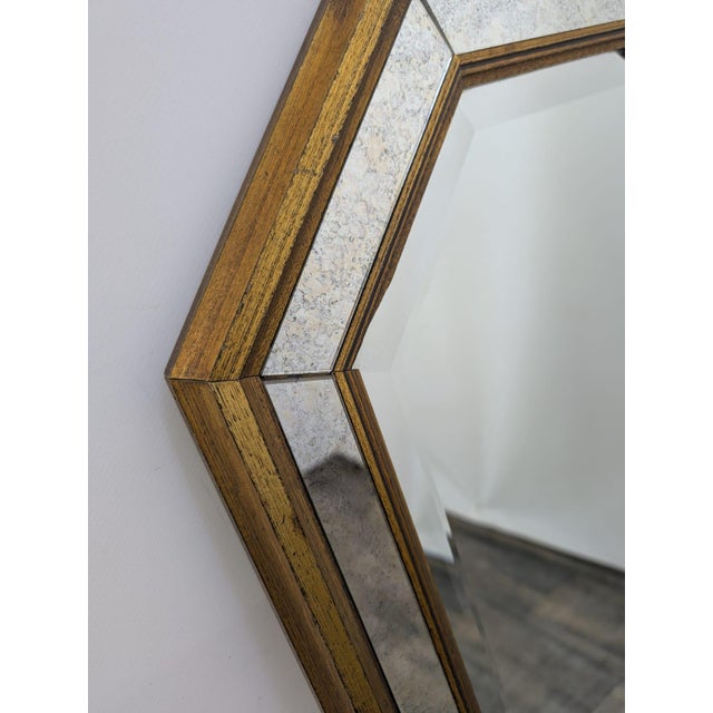 Gold Mirror with Gilded Wood Frame For Sale - Image 8 of 15