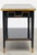 Black Lacquer end table with brass trim. In addition to the Greek key pattern the top is banded with brass and it has...