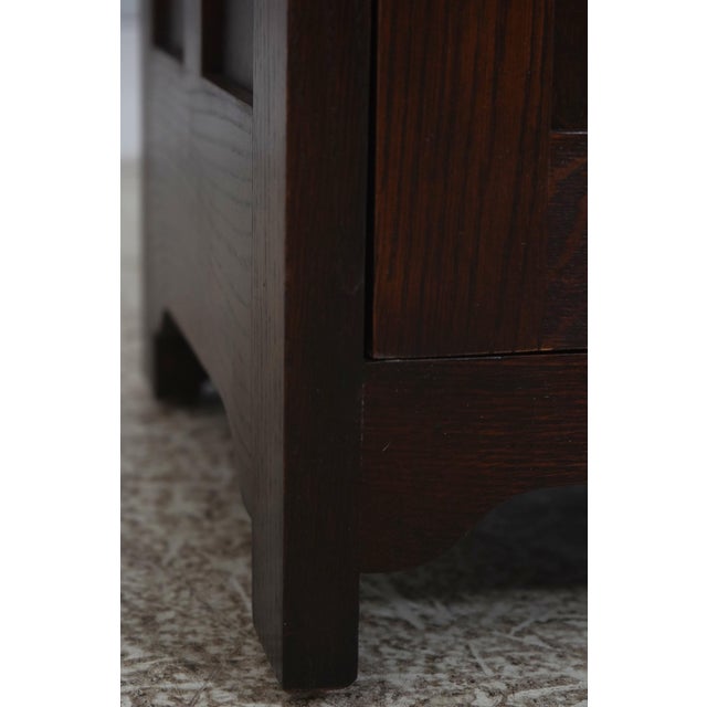 Stickley Roycroft Mission Oak Leaded Glass Cabinet For Sale - Image 10 of 18