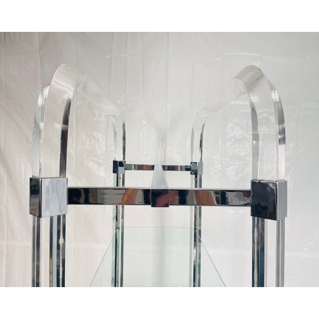 1970s Charles Hollis Jones Lucite & Chrome Etagere, Signed 1974 – Adjustable Shelves For Sale - Image 17 of 18