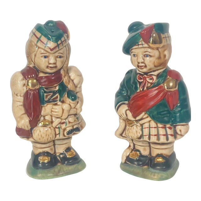 1950s Irish /Scotish Folk Art Salt Papper Sgakets For Sale