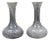 Vintage Mid Century Italian Modern Speckled Grey Glass Fluted Vases - a Pair For Sale