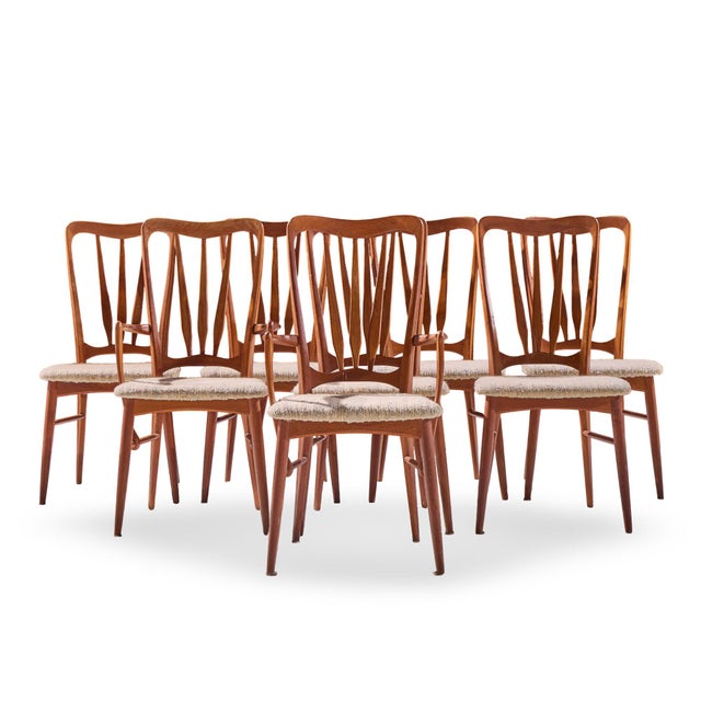 Niels Koefoed for Koefoeds Hornslet Ingrid Mid Century Teak Dining Chairs - Set of 6 Each armless chair measures: 18.75...