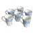 Italian Hand-Crafted Coffee Cups in Blue & White by Ceramiche Bizzirri-6 Pieces For Sale
