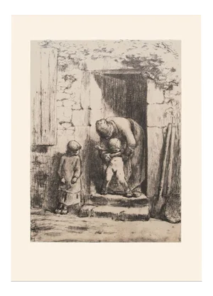 1959 After Jean-François Millet "Maternal Duties", First Edition Photogravure