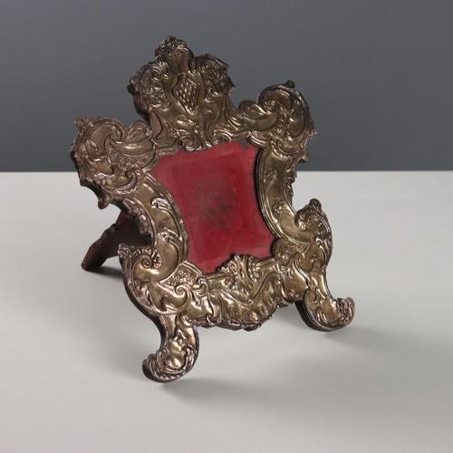 Brown Italian Altar Card Frame in Silvered Metal For Sale - Image 8 of 8