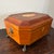 Antique Regency Sewing Box , mahogany with string inlays of exotic veneers. Brass lions head handles and paw feet,painted...