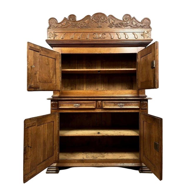 Renaissance Four-Door Oak Buffet from Montbéliard For Sale - Image 6 of 8
