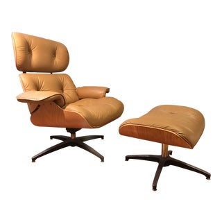 Vintage Plycraft Eames Style Mid Century Lounge Chair & Ottoman For Sale