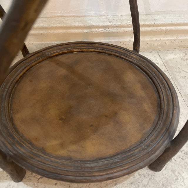 Coffee Three-Tiered Cast Iron Stand Pedestal For Sale - Image 8 of 10