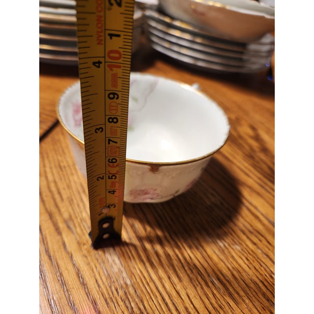Late 19th Century Victorian Haviland Limoges Baltimore Rose Oversize Breakfast Cup and Saucer Set For Sale - Image 9 of 12