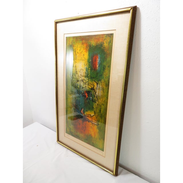 Mid Century Signed Hoi Lebadang 12/260 Color Lithograph Abstract Art Print For Sale - Image 9 of 12