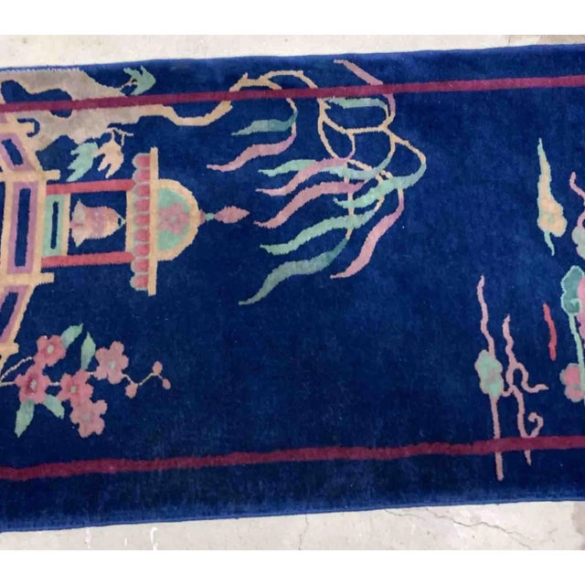 1920s 1920 Antique Handmade Art Deco Chinese Rug For Sale - Image 5 of 10