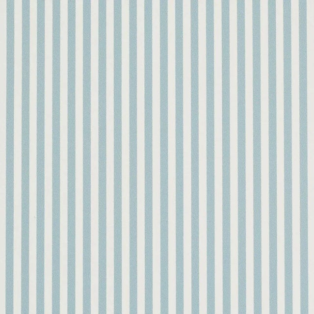 Schumacher Emma Stripe Narrow Wallpaper In Chambray For Sale