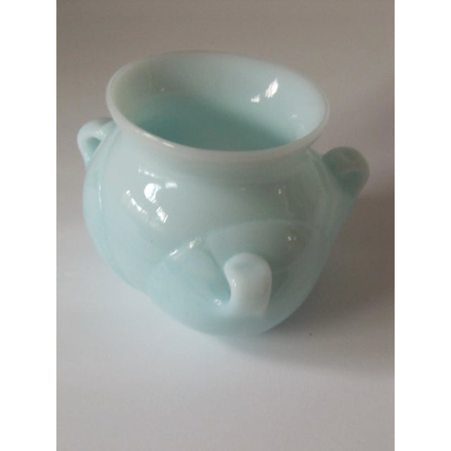 Mid-Century Modern Pearlescent Blue Art Glass Vase For Sale - Image 3 of 3