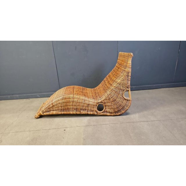 Vintage Wicker Chaise Longue, 1980s For Sale - Image 15 of 18