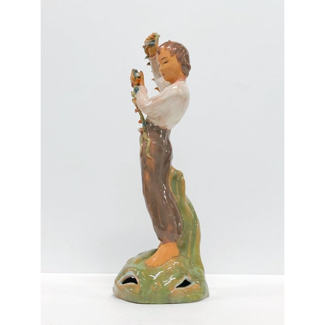 Figurative Vintage 1940s Joy Thompson Pasadena California Pottery "Autumn" Ceramic Figurine For Sale - Image 3 of 5