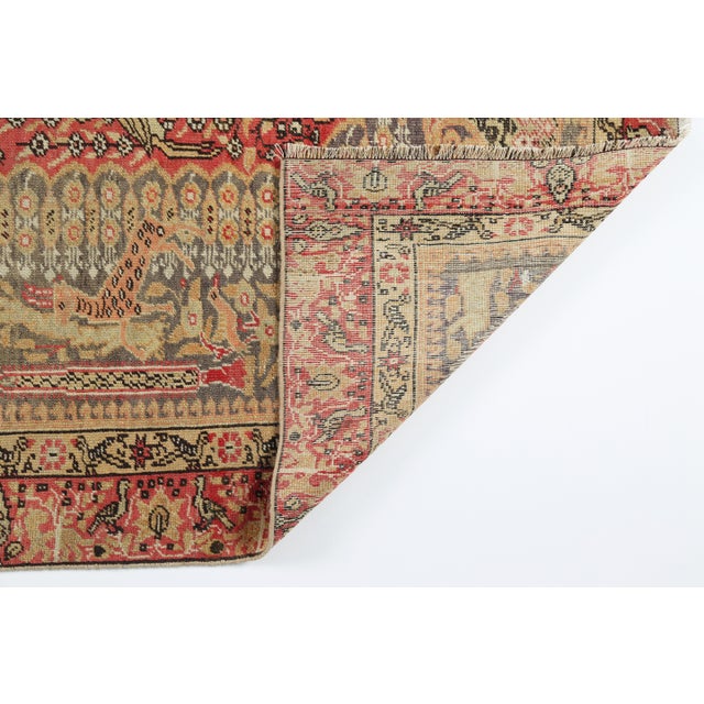 Textile Early 20th Century Museum Quality Persian Carpet With Peacocks, Deer & Floral Medallion – A Tapestry of Nature and Nobility - 4' X 6' 2'' For Sale - Image 7 of 7