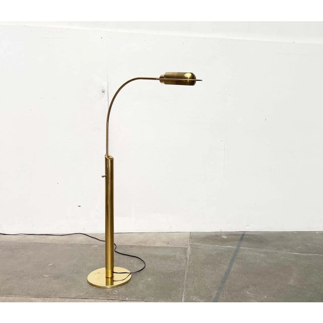 Vintage German Hollywood Regency Model Exe Floor Lamp in Brass by Florian Schulz, 1970s For Sale - Image 6 of 18