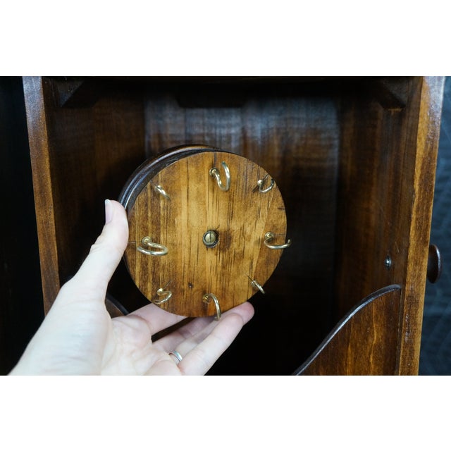 Antique Martha Washington Walnut Spool Sewing Cabinet Chest Side Table Stand For Sale - Image 9 of 18