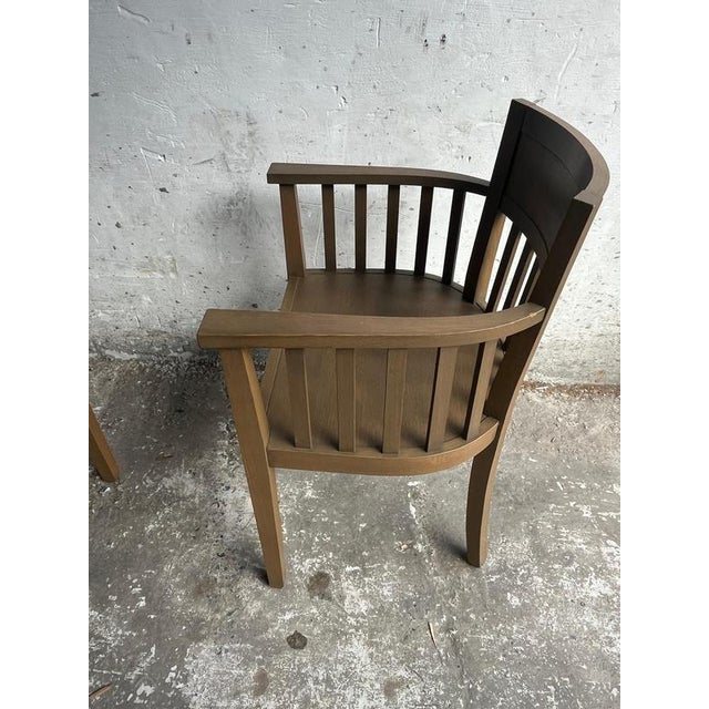 Slatted Wooden Armchairs, 1980s, Set of 8 For Sale - Image 9 of 12