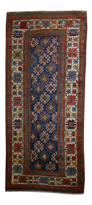 1880s Handmade Antique Caucasian Gendje Rug