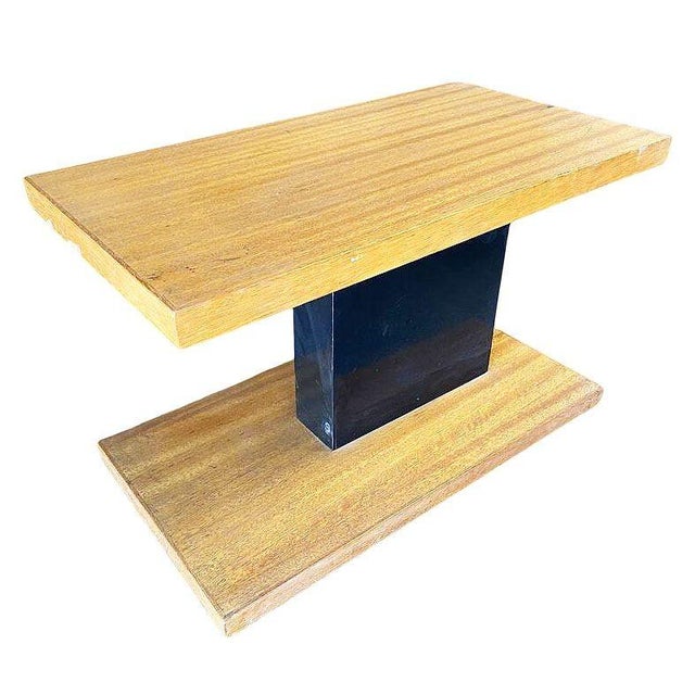 1950s Mid-Century Modern Walnut Two Tone Side Tables - A Pair For Sale - Image 4 of 7