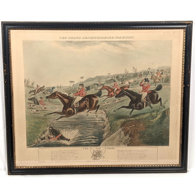 Antique "The Grand Leicestershire Fox Hunt" Sporting Print, Professionally Framed, 19th Century For Sale - Image 14 of 17