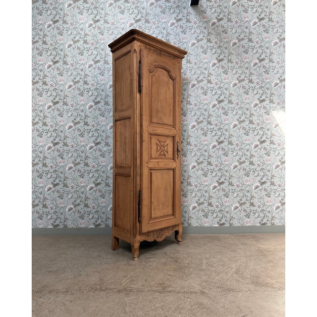Wood Antique Cherrywood Bonnetière with Clock For Sale - Image 7 of 13