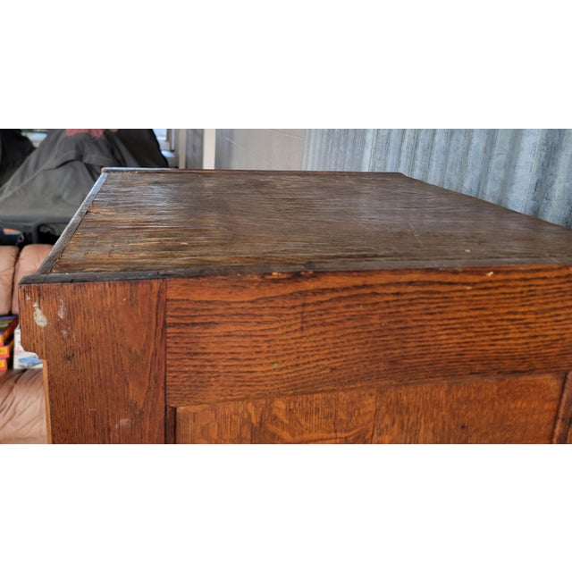 Antique Pattern File Cabinet Early 20th Century American Tiger Oak For Sale - Image 11 of 18